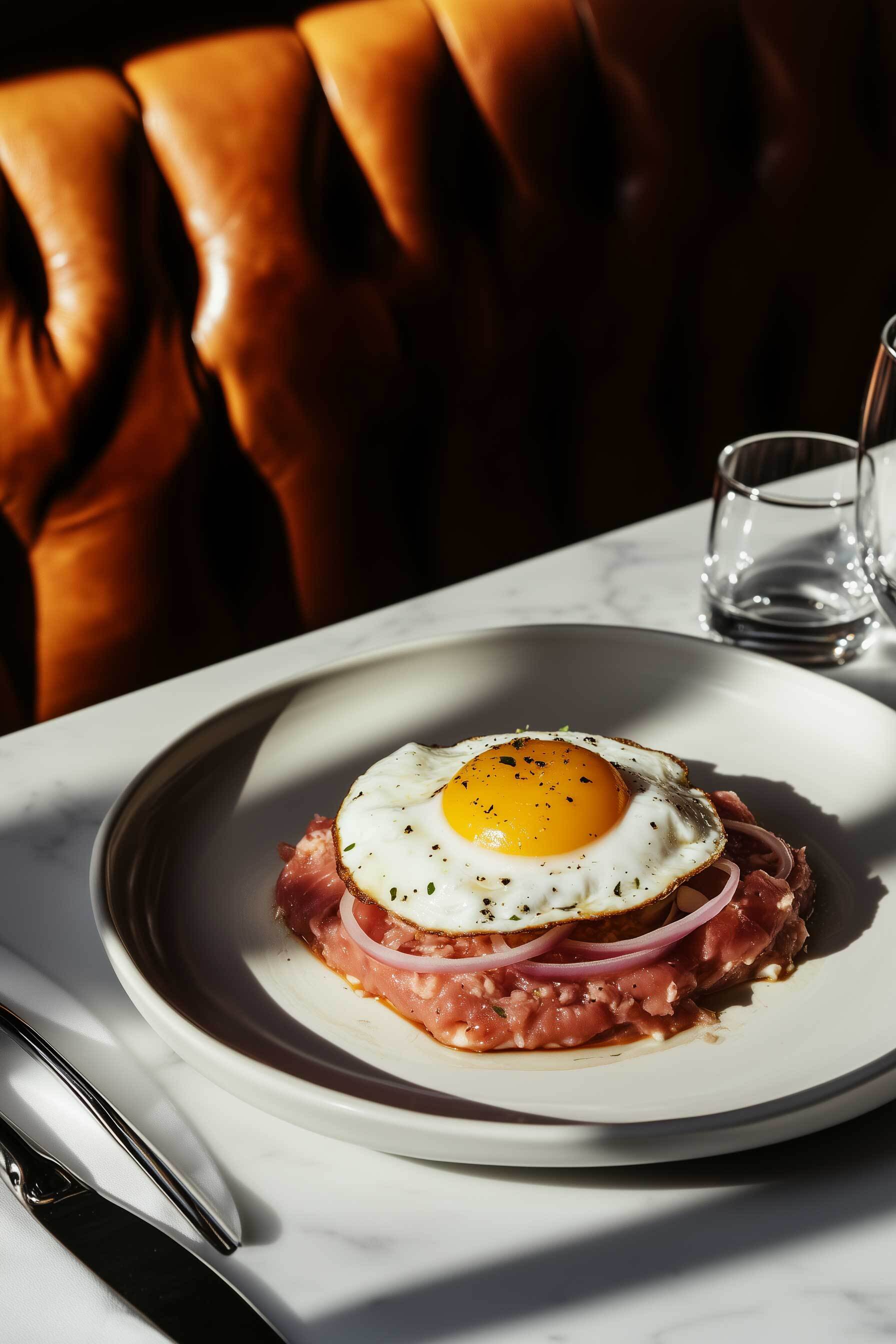 Mett-Igel mit Ei