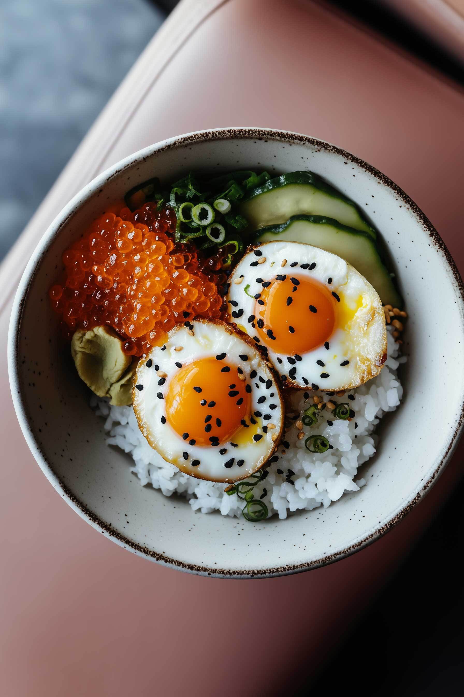 Sushi-Reis mit Soja-Ei